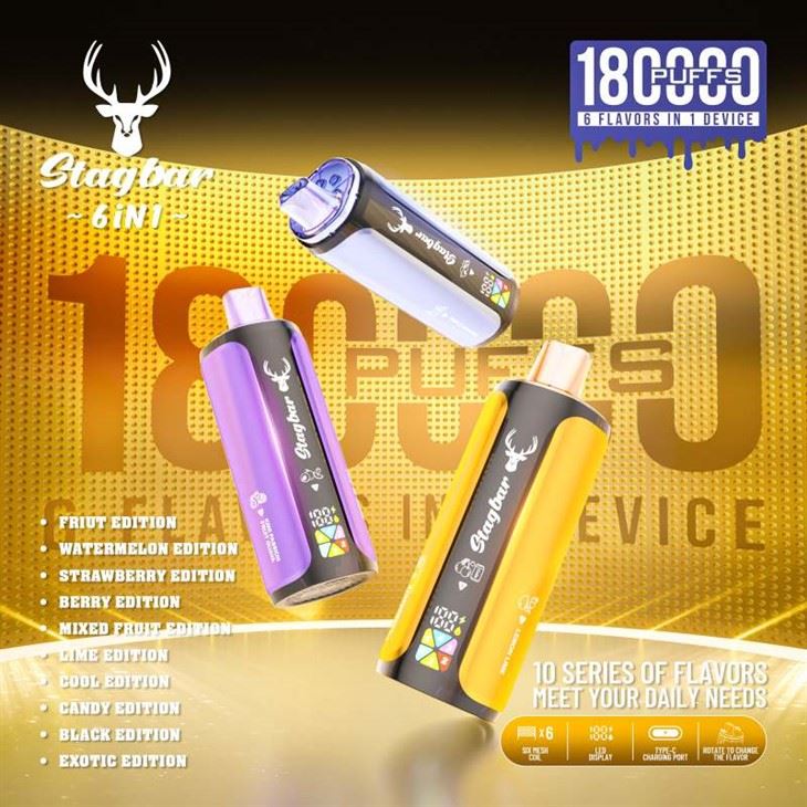 StagBar 6 dyuym1 180K Puffs Vape